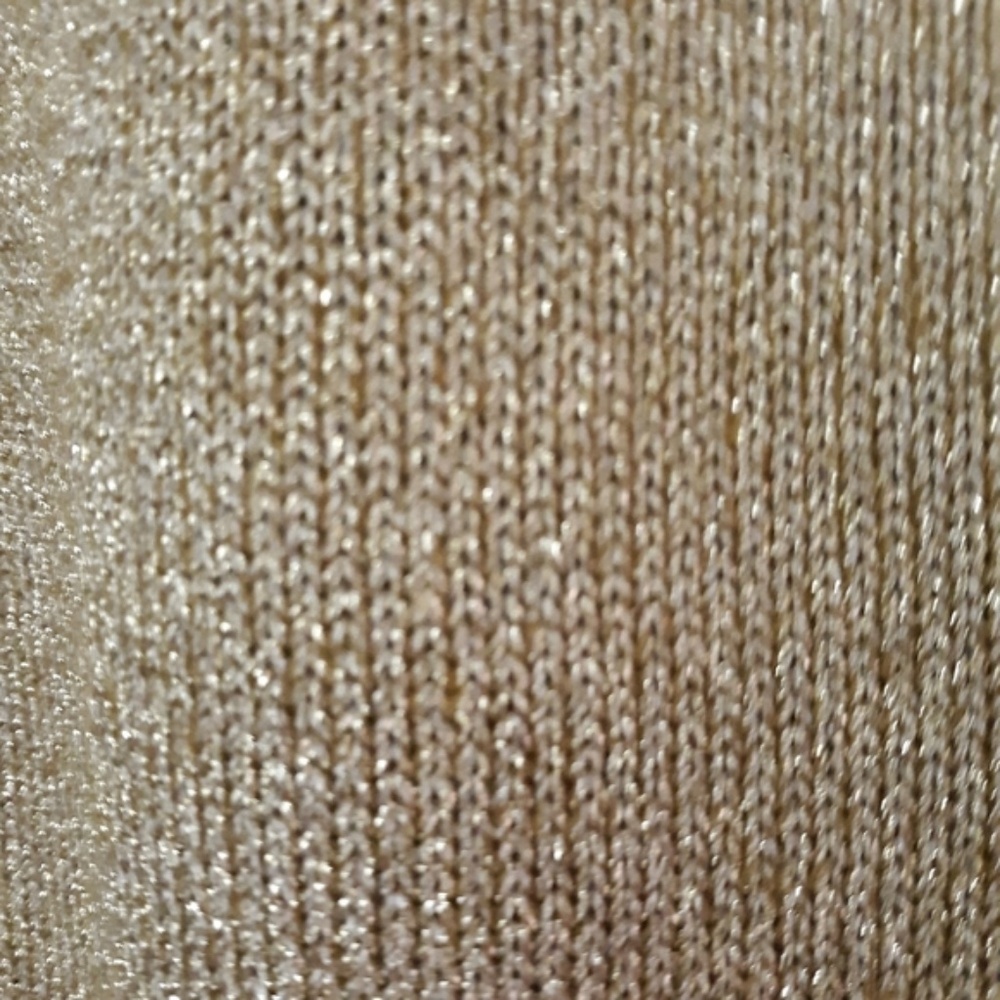 Adrienne Vittadini Gold Metallic Vintage Sweater - Picture 3 of 3